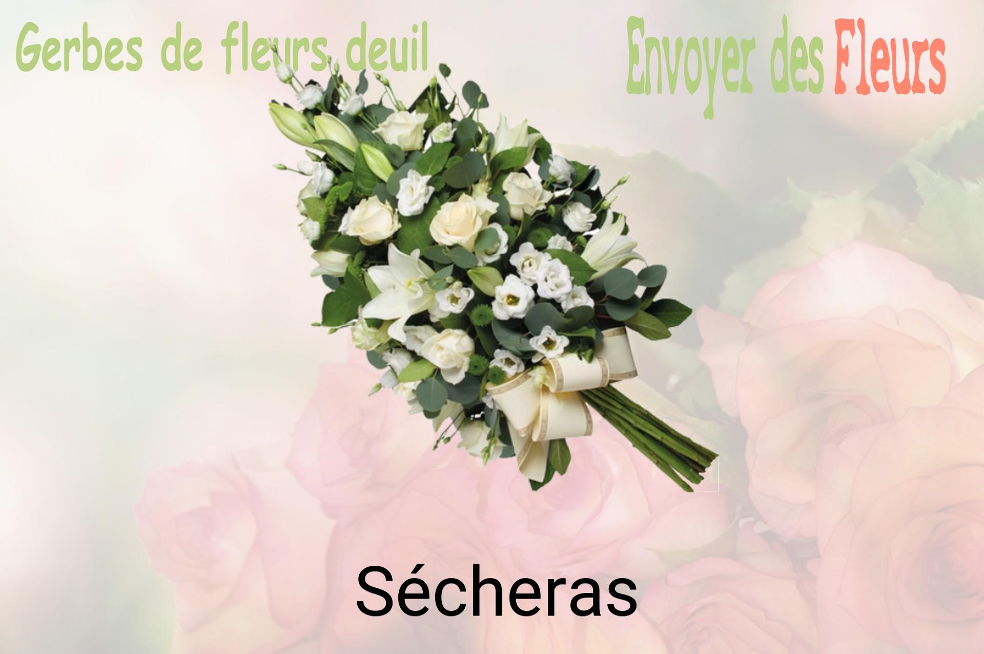 Gerbe de fleurs de deuil livrée à Sécheras